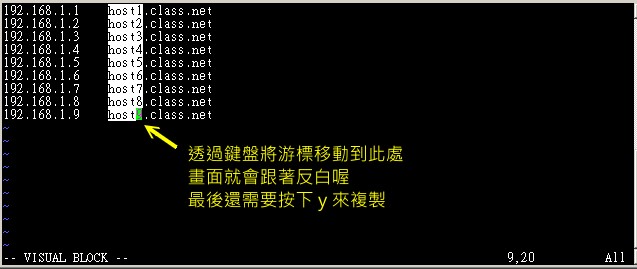 vim 的區塊選擇、複製、貼上等操作功能 vim 的區塊選擇、複製、貼上等操作功能