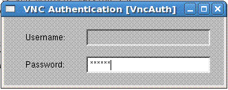 在 Linux 用戶端執行 vncviewer 程序示意 在 Linux 用戶端執行 vncviewer 程序示意